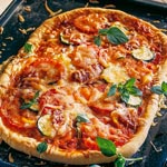 zum Pizza-Rezept - Gemüsepizza mit Salami