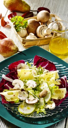 Pilzsalat mit Emmentaler