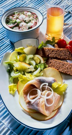 Abendessen - Fitnessplatte mit Matjes