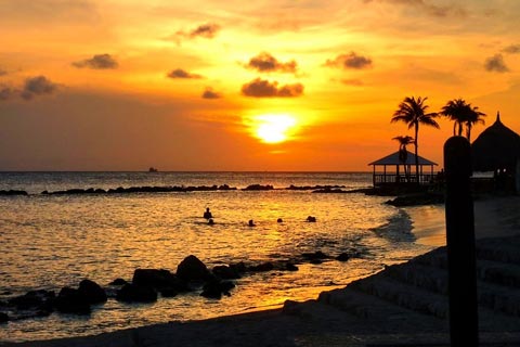 Bildschöner Sonnenuntergang auf Curacao