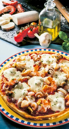 Pizza Rezept für Pizza mit Meeresfrüchten