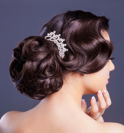 Haarschmuck für Braut und Hochzeit - Haarklammer mit Strass