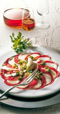 Abendessen - Mozzarella-Carpacccio