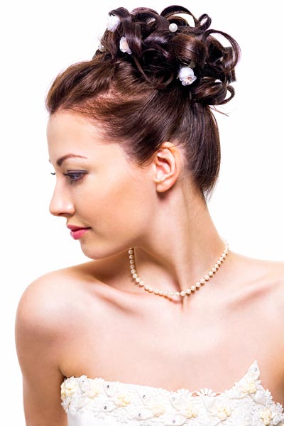 Haarschmuck für Braut und Hochzeit - Curlies mit Perlen und Blüten