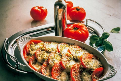 Mozzarella-Tomaten-Gratin