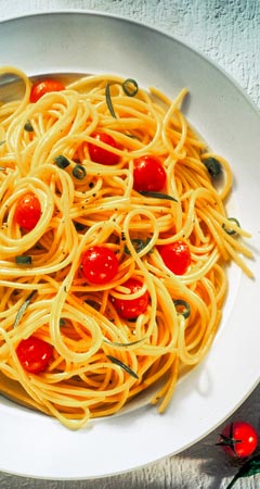 Abendessen - Spaghetti mit Kirschtomaten