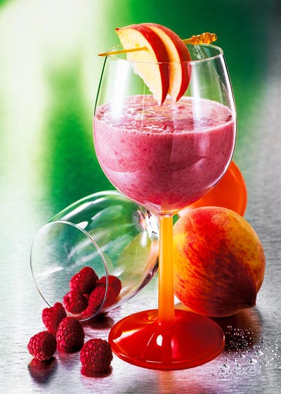 Himbeer-Pfirsich-Smoothie selber machen