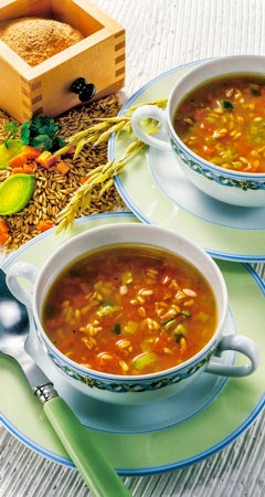 Abendessen - Gemüsesuppe mit Hafer