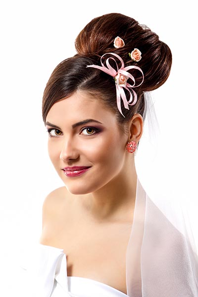 Haarschmuck für Braut und Hochzeit - Zarte Rosen-Curlies