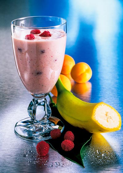 Bananaen-Himbeer-Aprikosen-Smoothie