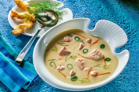 Abendessen - Gourmet Fischsuppe mit Lachs