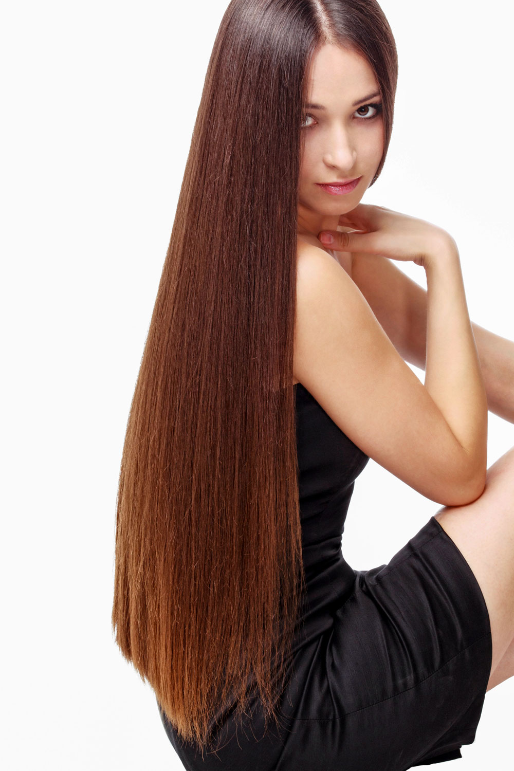 Sehr lange Haare im Sleek-Look Schöne Frisuren für lange Haare.