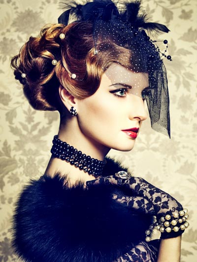 Fascinator Mit Schleier Haarschmuck Mit Blumen Federn Bluten Strass Perlen