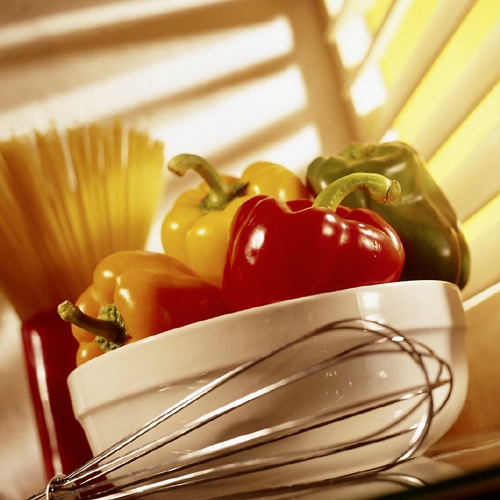 Einfache Kochrezepte: Spaghetti-Salat mit Paprika