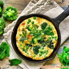 Omelett mit Brokkoli, Spinat und Erbsen 