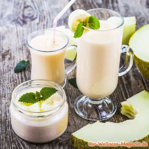 Cremiger Quark-Eiweißshake mit Melone