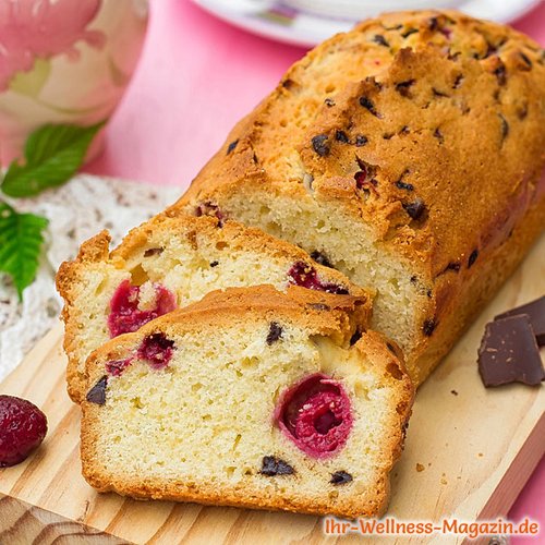 Low-Carb-Vanillekuchen mit Himbeeren