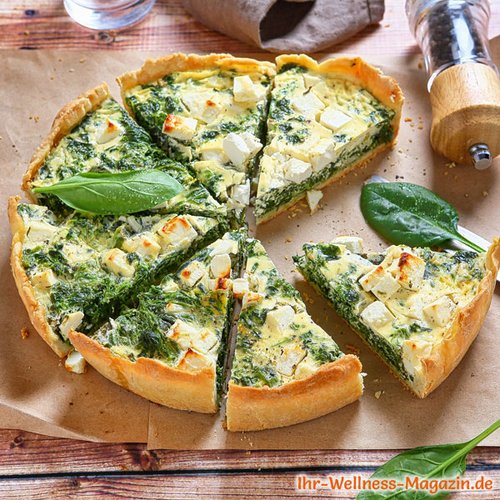 Spinat-Quiche mit Feta