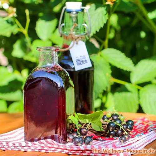 Schwarzer Johannisbeersirup selber machen - Rezept ohne Zucker