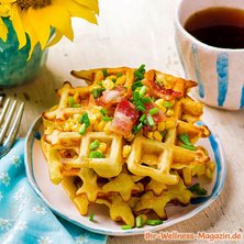 Low Carb Joghurt-Waffeln mit Speck