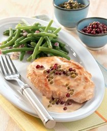 Leichte Rezepte: Pfefferrahmschnitzel mit Bohnensalat