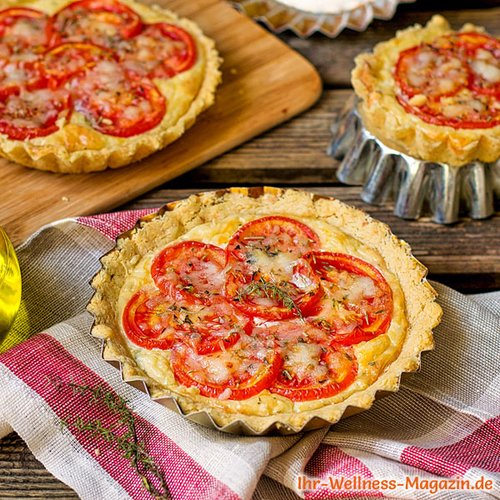 Quiche mit Tomaten und Käse