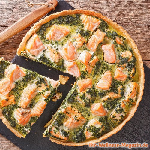 Quiche mit Lachs und Spinat - Low-Carb-Rezept