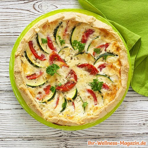 Quiche mit Tomaten und Zucchini