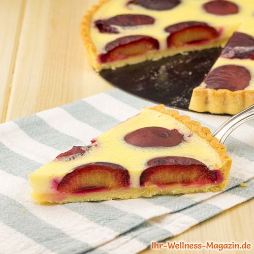 Low-Carb-Quarkkuchen mit Pflaumen