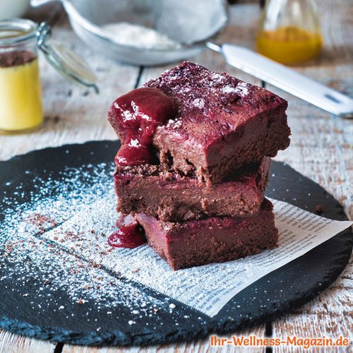 Saftige Low-Carb-Brownies mit Marmelade