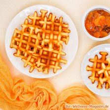 Low Carb Skyr-Waffeln mit Pfirsichmarmelade