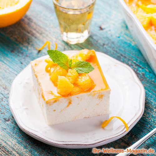 Leichte Low Carb Orangen-Quark-Sahne-Schnitten