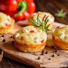 Protein-Muffins mit Paprika und Feta