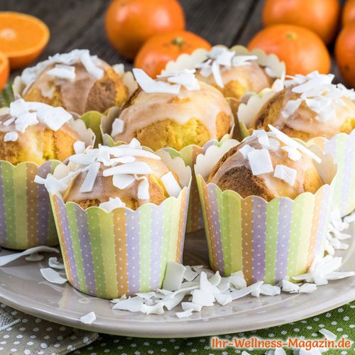 Saftige Low Carb Mandarinen-Kokos-Muffins