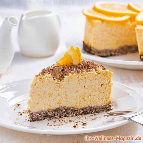 Low Carb Orangen-Käsekuchen mit Schokoboden