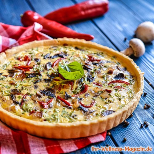 Quiche mit Paprika und Pilzen