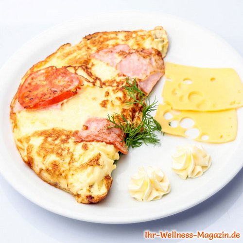 Low Carb Schinken-Käse-Tomaten-Omelett