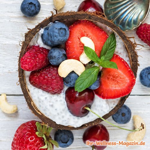 Exotische Kokos-Chia-Frühstücksbowl