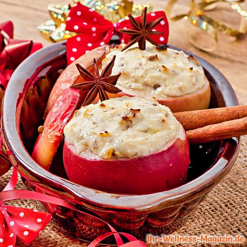 Bratapfel mit Vanillepudding-Füllung