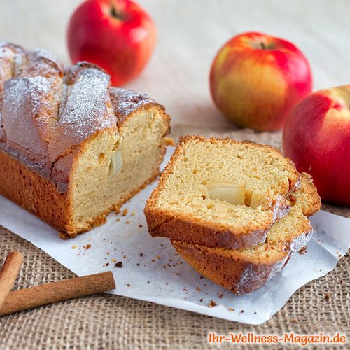 Low Carb Apfel-Rührkuchen in der Kastenform - Rezept ohne Zucker