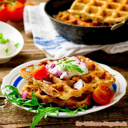 Low Carb Quark-Waffeln mit Salat