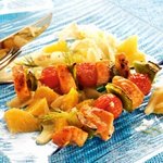 zu Trennkost Rezepte - Lachsspieße auf Orangen-Fenchel