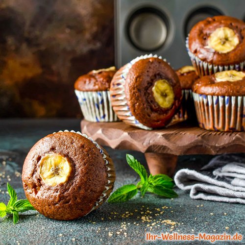 Schnelle, einfache Low Carb Schoko-Bananen-Muffins