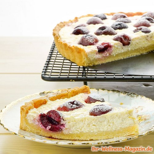 Low-Carb-Quarkkuchen mit Kirschen