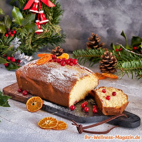 Weihnachtlicher Low Carb Joghurt-Zitronenkuchen