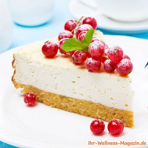 Leichter Low Carb Vanille-Käsekuchen