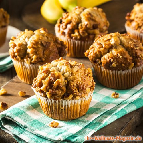 Einfache Low Carb Bananen-Nuss-Muffins