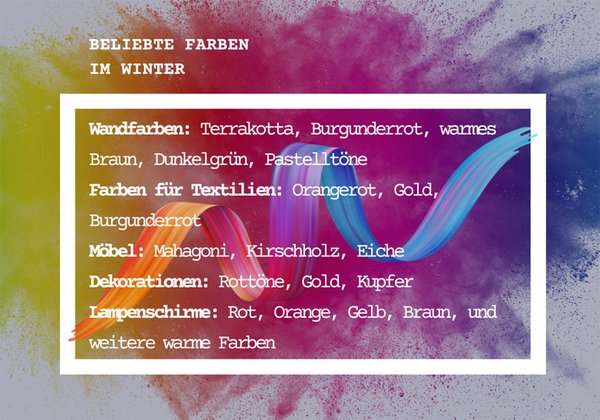 Beliebte Farben im Winter - Infografik