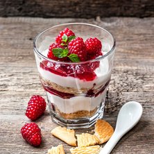 Low Carb Himbeer-Kuchen im Glas