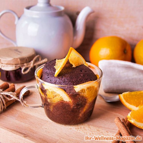 Low Carb Orangen-Tassenkuchen mit Kakao und Zimt
